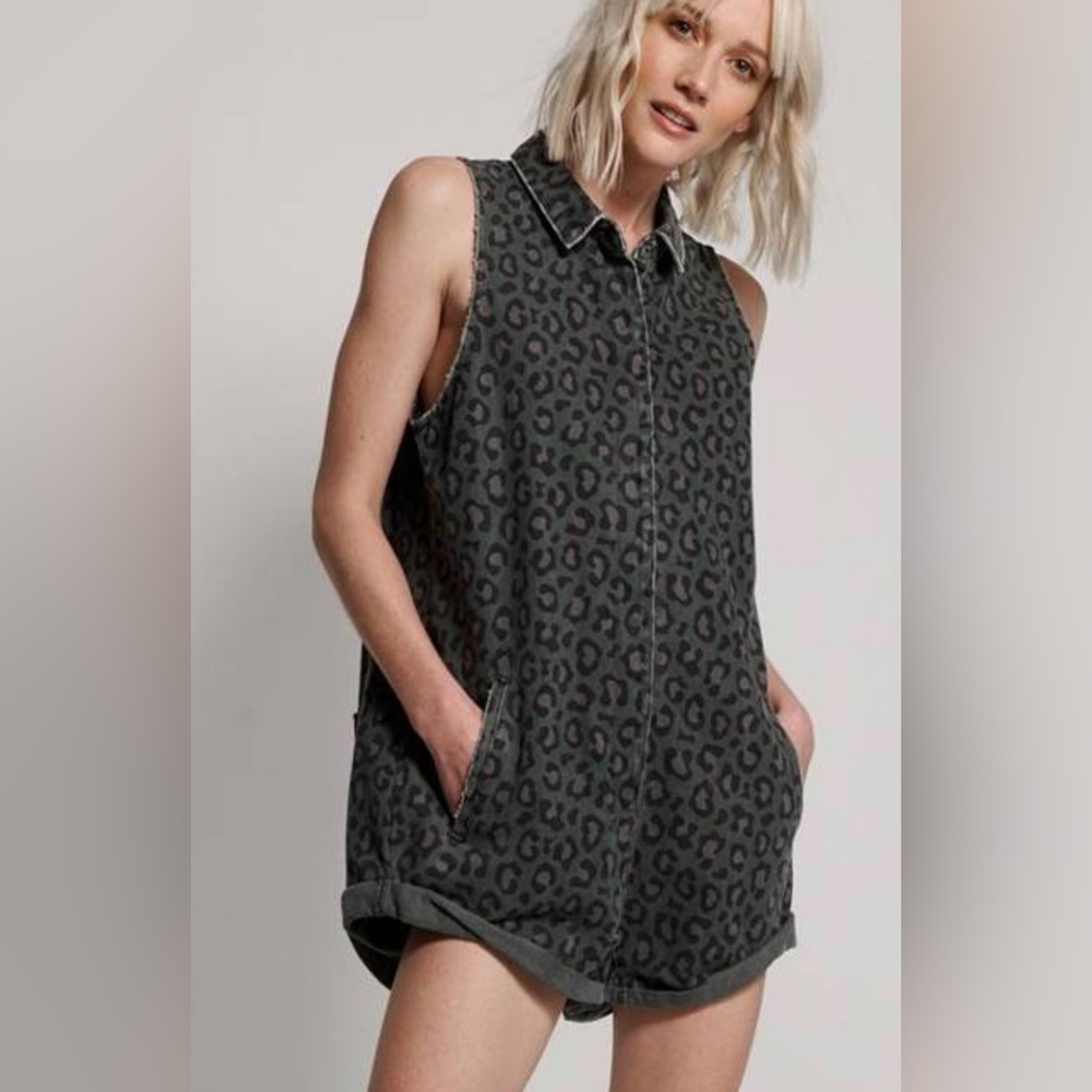 One Teaspoon NWT Braxton Romper Leopard XS